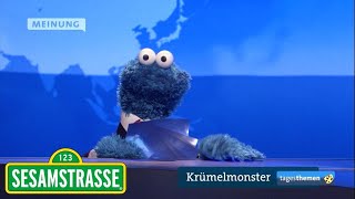 Krümelmonster spricht &quot;Tagesthemen&quot;-Kommentar | Sesamstraße | NDR