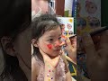 Big strawberry shark face painting for little girl #makeup #art #painting