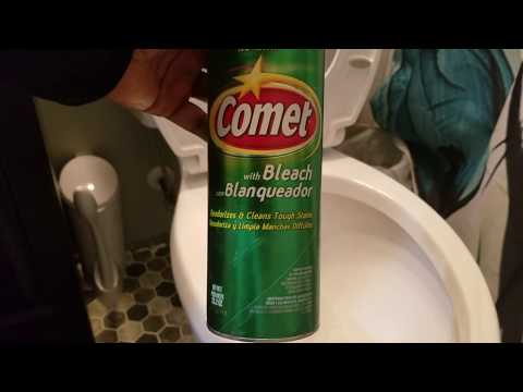 Cleaning Toilet With Comet Powder Cleanser
