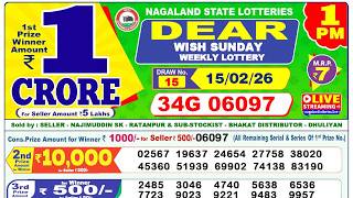Lottery Live today 1pm 15.02.2026
