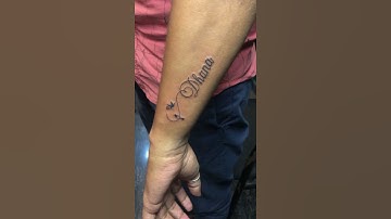 Name with Bird Love | Inkscript Tattoo #shorts