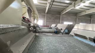 Angelon color sorting machine separating recycling glass bottle scraps in customer's factory