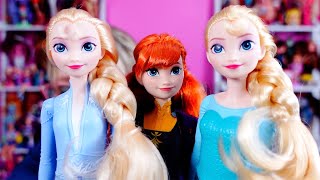 Disney Frozen Mattel Elsa and Anna Dolls &amp; Frozen Snow Reveal