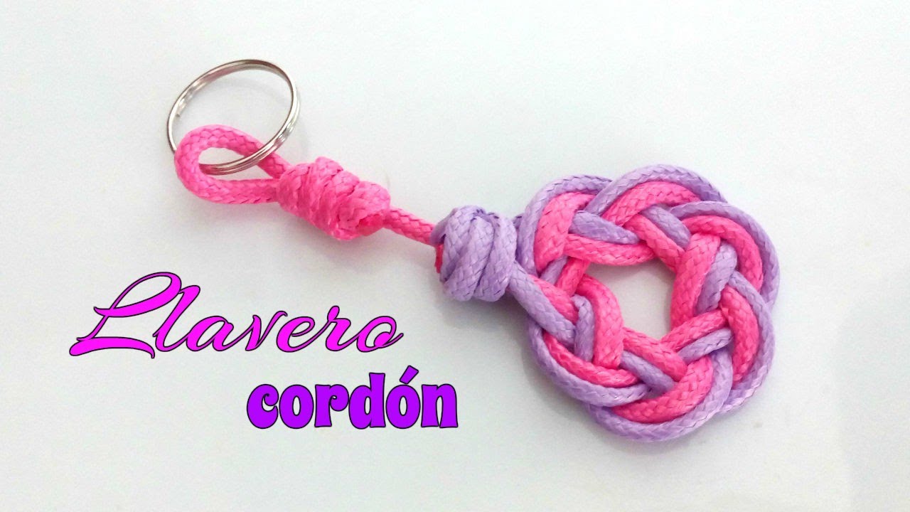 Cómo hacer LLAVERO FLOR de CORDÓN/FÁCIL Y RÁPIDO. - YouTube