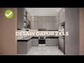 DESAIN DAPUR MINIMALIS UKURAN 2x3.5 METER – DENGAN MEJA COR BETON