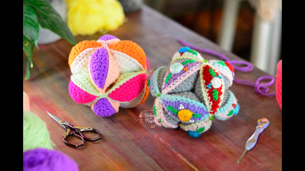 Pelota Montessori a colores y bordada! ( Paso a paso a crochet )