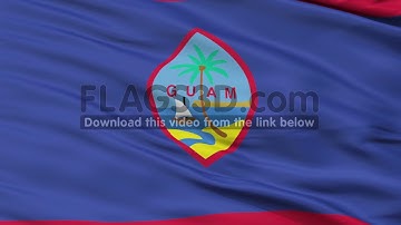 Close Up Waving National Flag of Guam