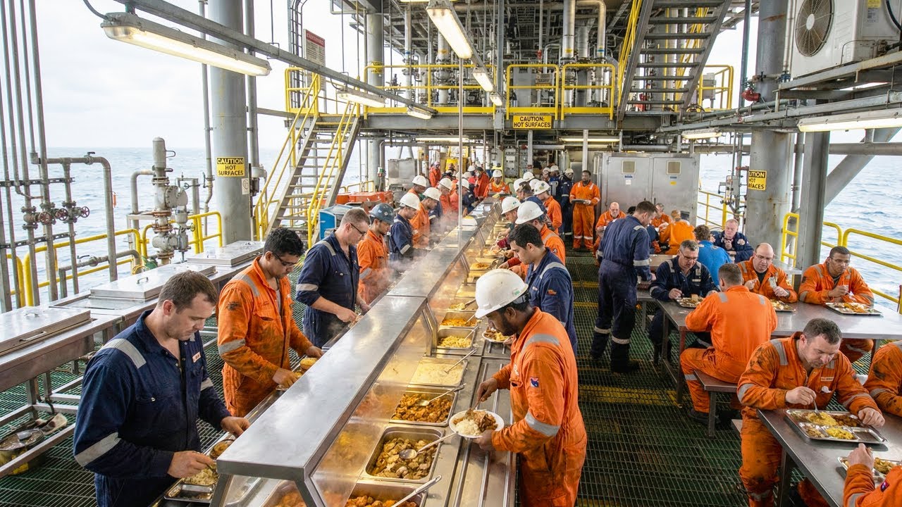 How Oil Rig Workers Eat, Shower & Sleep Offshore