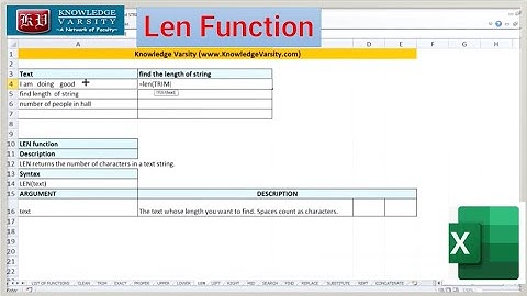 How to Use Excel String Function - Len Function