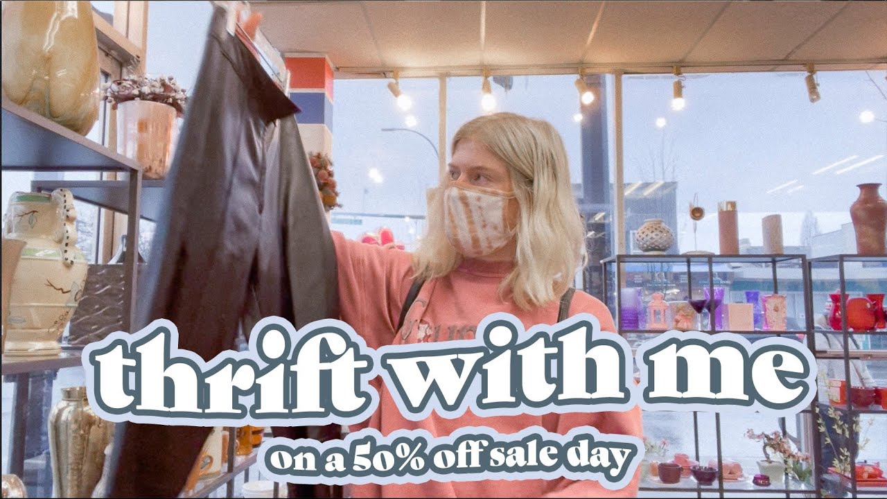 Thrift with me at a 50% off SALE \\ thriftmas day 9 + giveaway