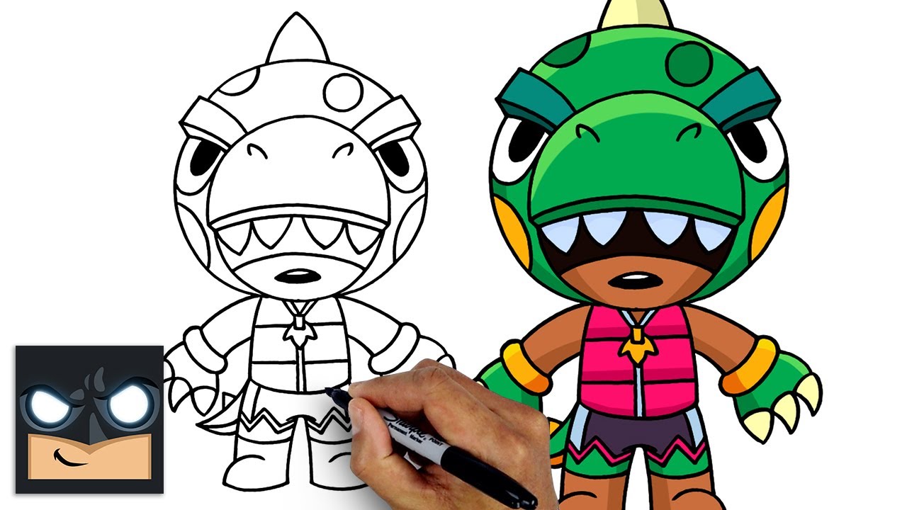 How To Draw DINO LEON  BRAWL STARS 