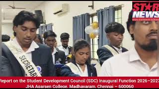 Report on the Student Development Council (SDC) Inaugural Function 2026–2027JHA Agarsen College