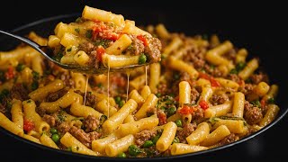 ماکارونی فوقولاده خوشمزه با گوشت چرخ کرده در20دقیقه!طعم شگفت انگیز ان فوقولادس!