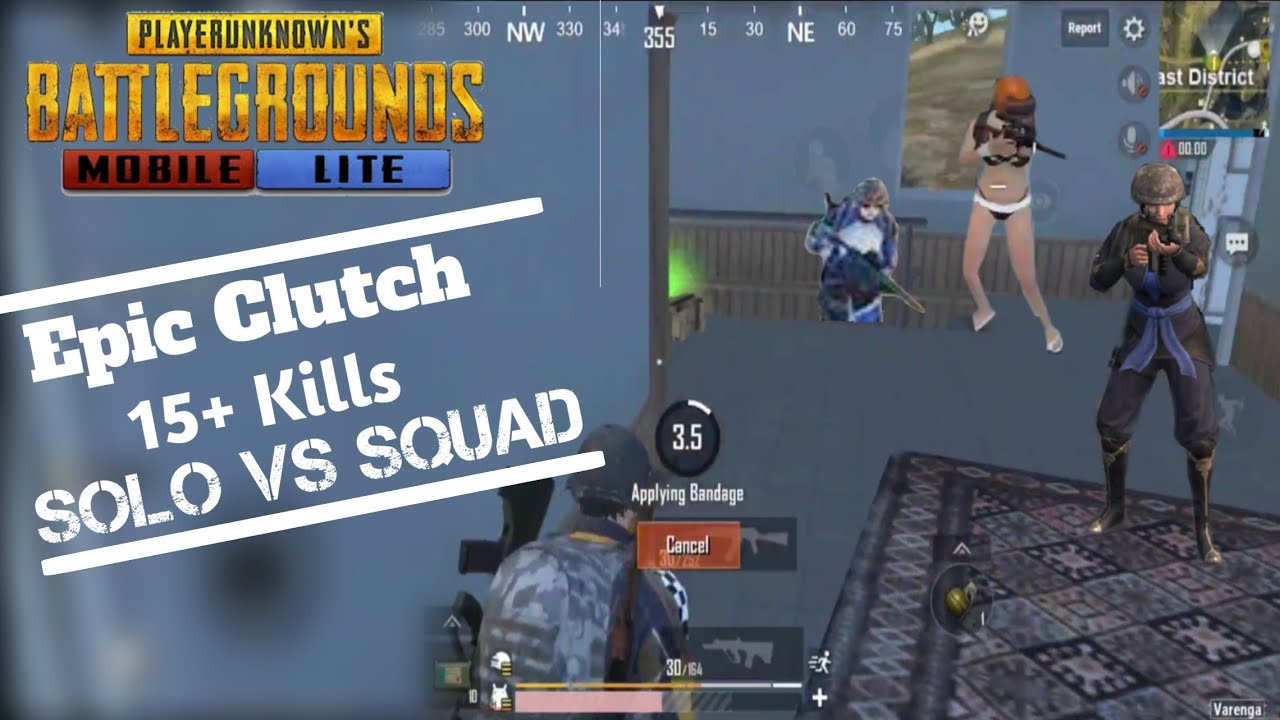 Epic Clutch 15 + Kills | Solo vs squad | PUBG MOBILE LITE - YouTube