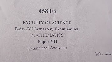 Degree 6th Semester || Mathematics || Numerical Analysis || Question Paper, 2021
