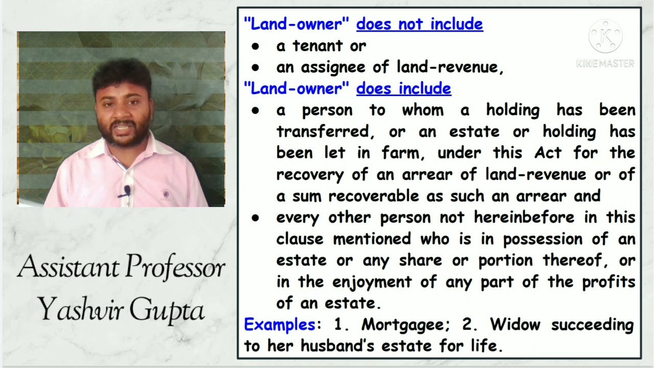 Definition of land owner section 3 2 under punjab land revenue act