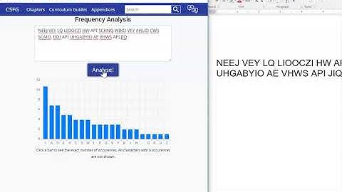 Frequency analysis decryption attack using CSFG widget