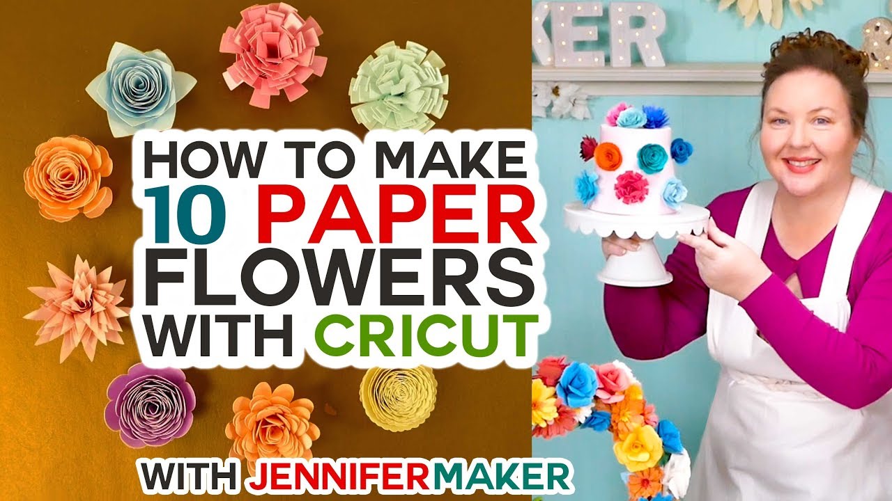 How to Make Cricut Paper Flowers (All 10!)  Paper flowers, Paper flowers  diy, Rolled paper flowers