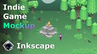 Famous Indie Game Mockup in Inkscape - Forest Scene Wealth