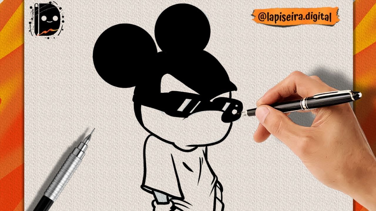 COMO DESENHAR O MICKEY MOUSE  Passo a Passo Simples e Fácil 