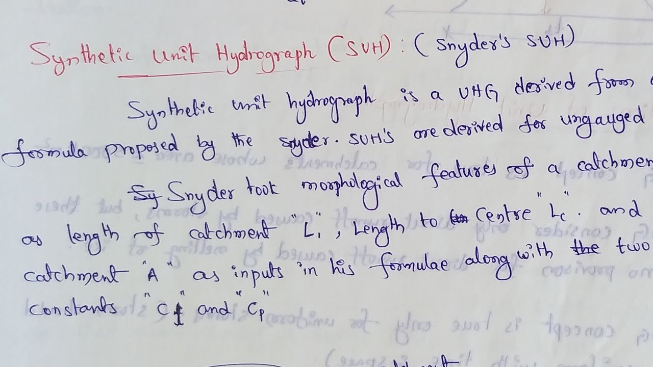 Synthetic unit hydrograph - YouTube