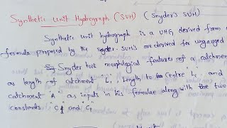 Synthetic unit hydrograph
