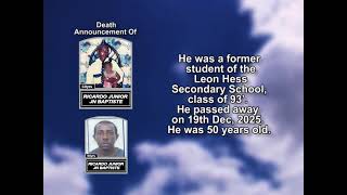 Ricardo Junior Jn Baptiste ~ Short Obituary