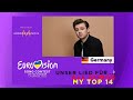 Eurovision 2023 esc22 germany  unser lied fr liverpool     my top 14 germany