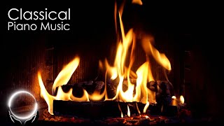 Classical Piano Music & Fireplace 24/7 - Mozart, Chopin, Beethoven, Bach, Grieg, Satie, Schumann - Music History circle in the sand