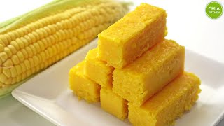 Simple & Delicious Fresh Sweet Corn Kuih/Snack (NoEgg Recipe) 鲜甜玉米糕