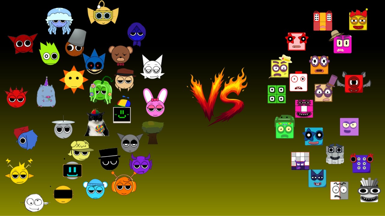 Sprunki Retake vs Sprunki NumberBlock Phase 2 Marblerace in Algodoo - Who will win?