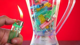 Blender VS Lighters 10 Crazy Experiments