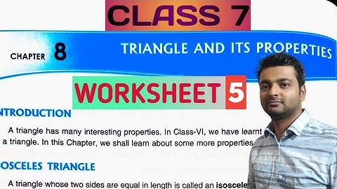 D.A.V. Math | Class 7 |Ch 8 | Triangle & its_Properties |Worksheet 5 | All Sums | Art Of Mathematica