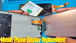 how to change replace any smart phone lcd display  & touch glass panel unit combo folder tutorial 26