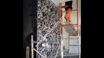 Tấm PVC vân đá A++ ốp cầu thang máy -