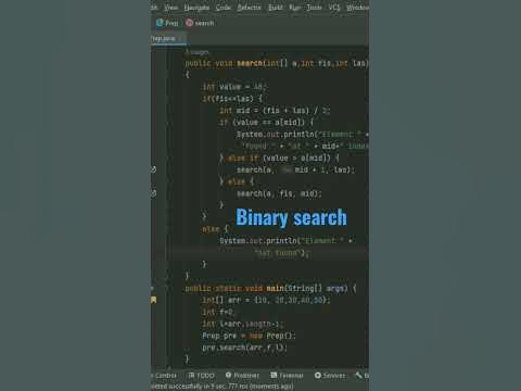Binary search program in java - YouTube