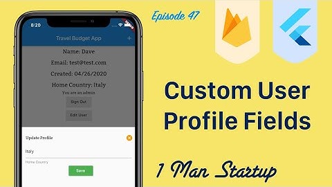(Ep 47) Flutter: How to Add Custom User Profile Fields & Admin User Type With Firestore