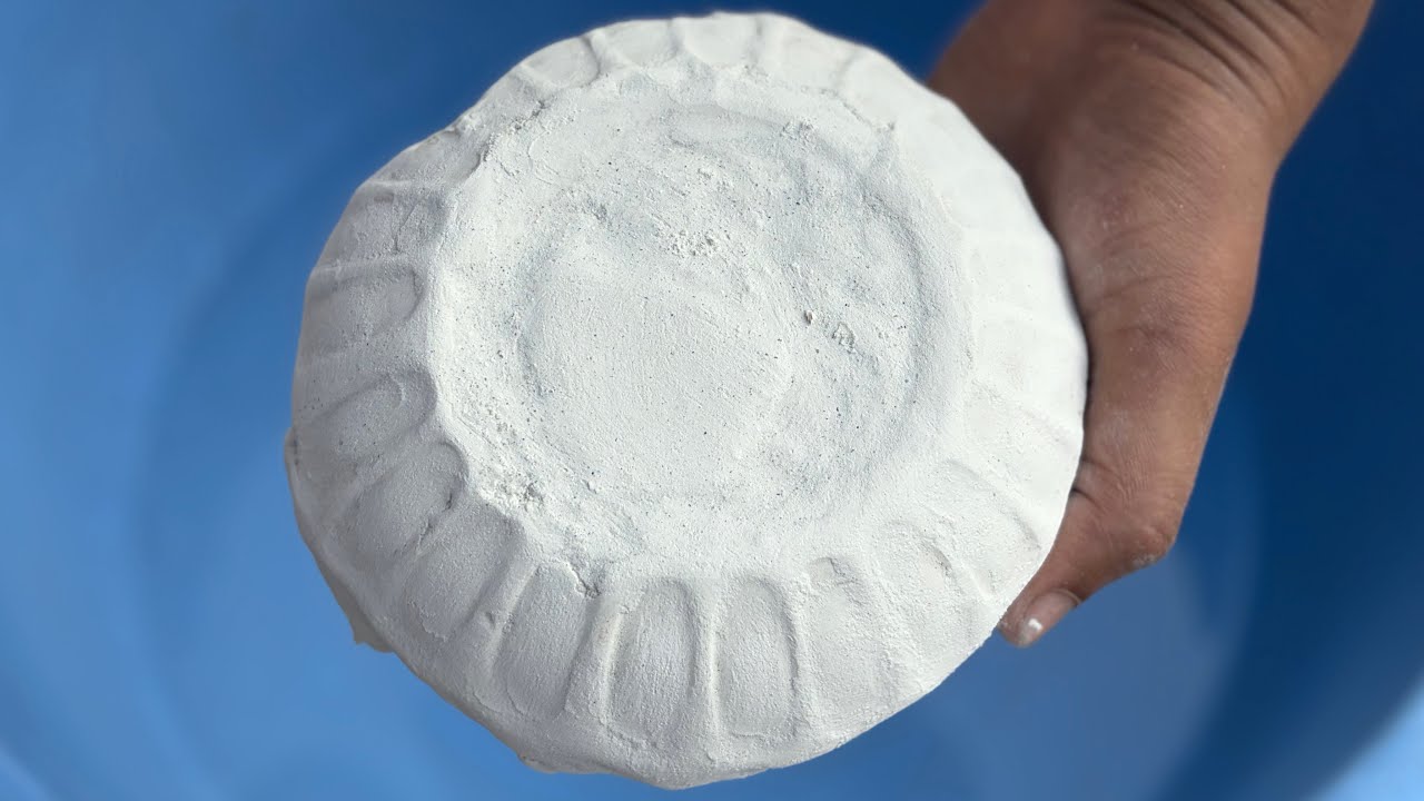 ASMR Very Silky Smooth White 🤍 Cement Shapes Dipping Crumble on lots of water 🌊🌊🌊💦🌊🌊💦