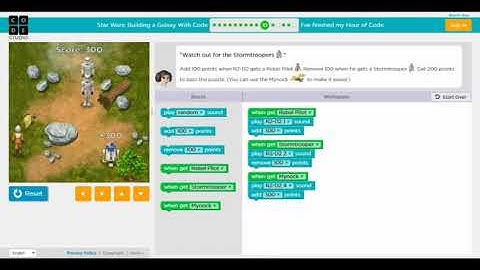 Hour of Code   Star Wars  Building a Galaxy with Code   Walkthrough all levels