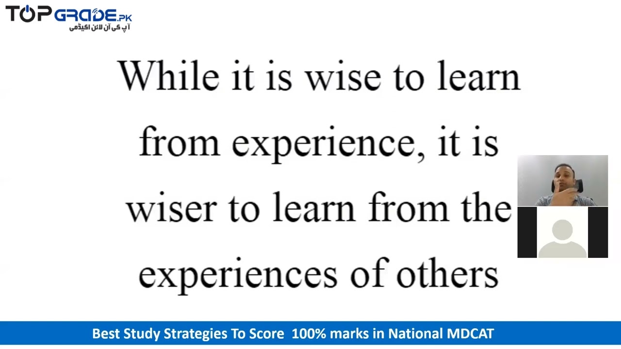 Best Study Strategies To Score 100 percent marks in National MDCAT 2022 by Dr. Muazzam Manzoor