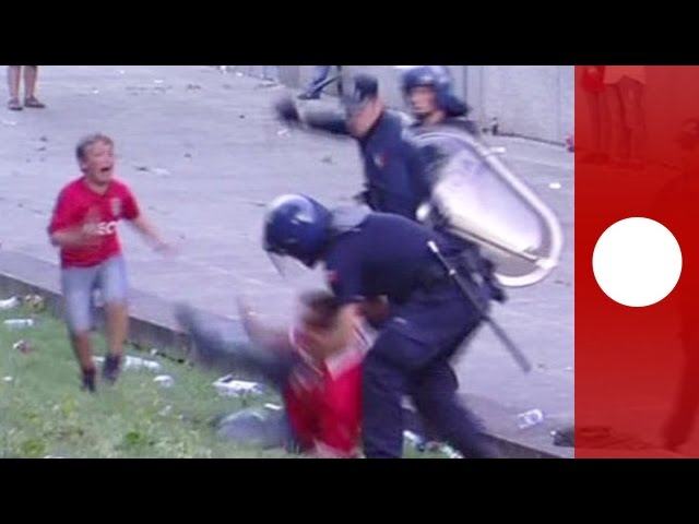 Outcry in Portugal: Police beat football supporter in front of his children