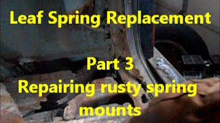 The springs are out, so this video is mainly about how i reinforced
rusty spring mounts. lots of grinding and welding, but we got her
done.