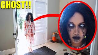 we saw her on our doorbell camera... DO NOT LET HER IN!! (it's a ghost girl!!)
