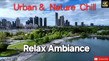 4K Drone Over Toronto | Relaxing Music, Skyline & Lake Ontario #relaxingmusic #ambientmusic #dji