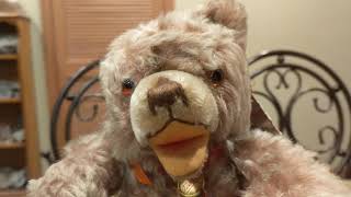 Rare Vintage 1950s-1960s Mohair German Hermann Zotty Style Clockwork Musical Teddy Bear