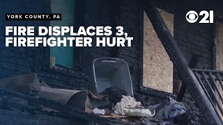 Fire breaks out at York County house, displacing 3; firefighter hospitalized