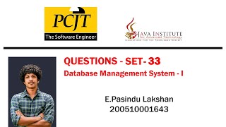 Famous Questions | set - 33 | Database Management System - I | Java Institute Net Worth