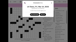 The Washington Post / LA Times Crossword 14/03/2025