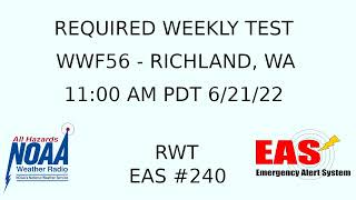 Washington State EOC RWT - WWF56 - EAS #240 - 11:00 AM PDT 6/21/22