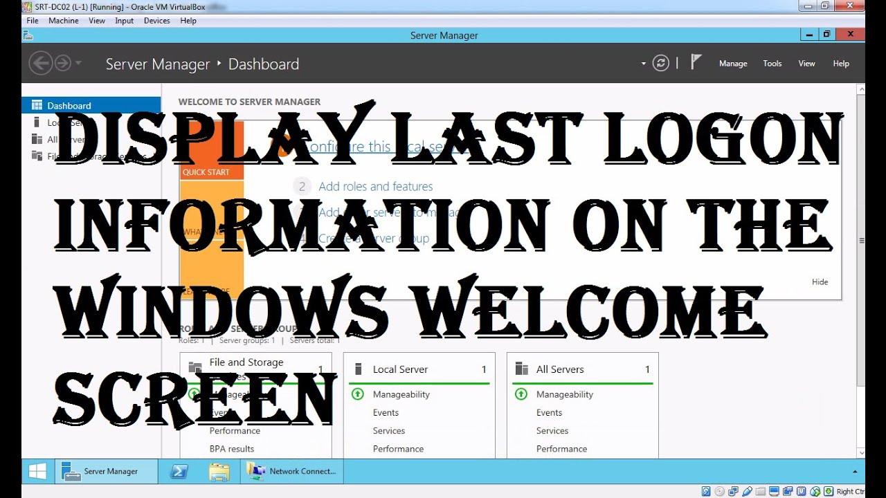 Display Last Logon Information On The Windows Welcome Screen Youtube